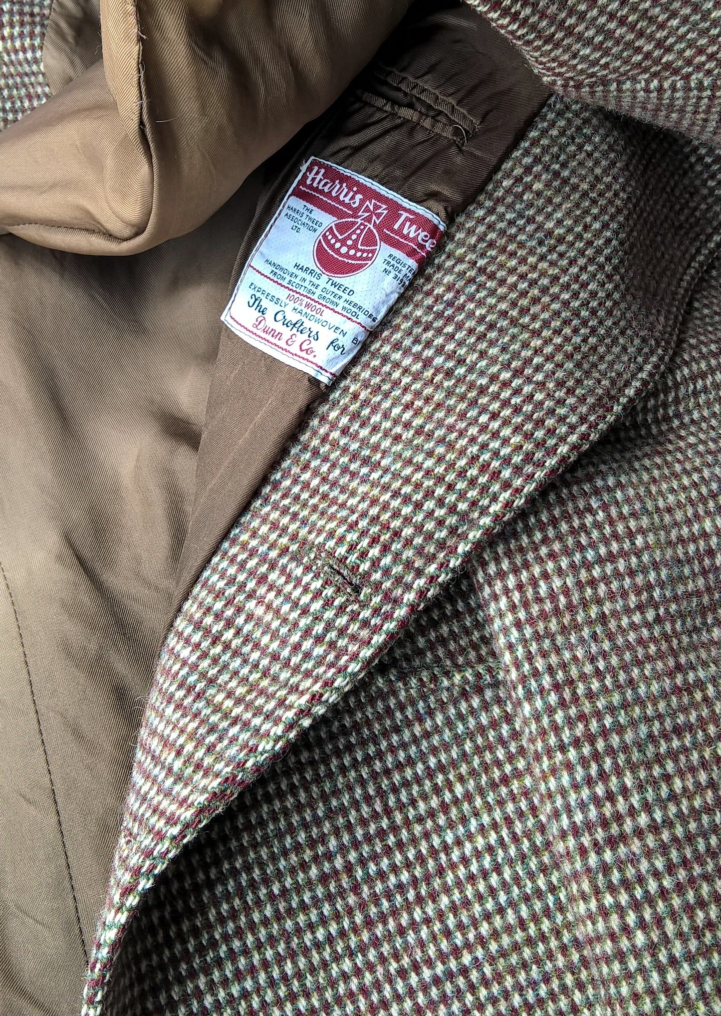 One of the vintage Harris Tweed jackets up-cycled to make the smoking cap