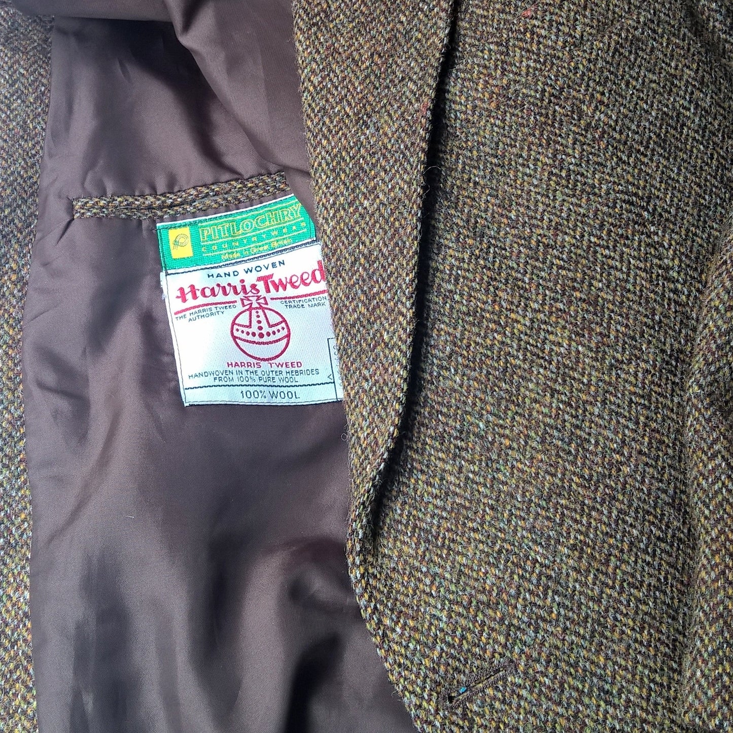 One of the vintage Harris  Tweed jackets used to make the hat
