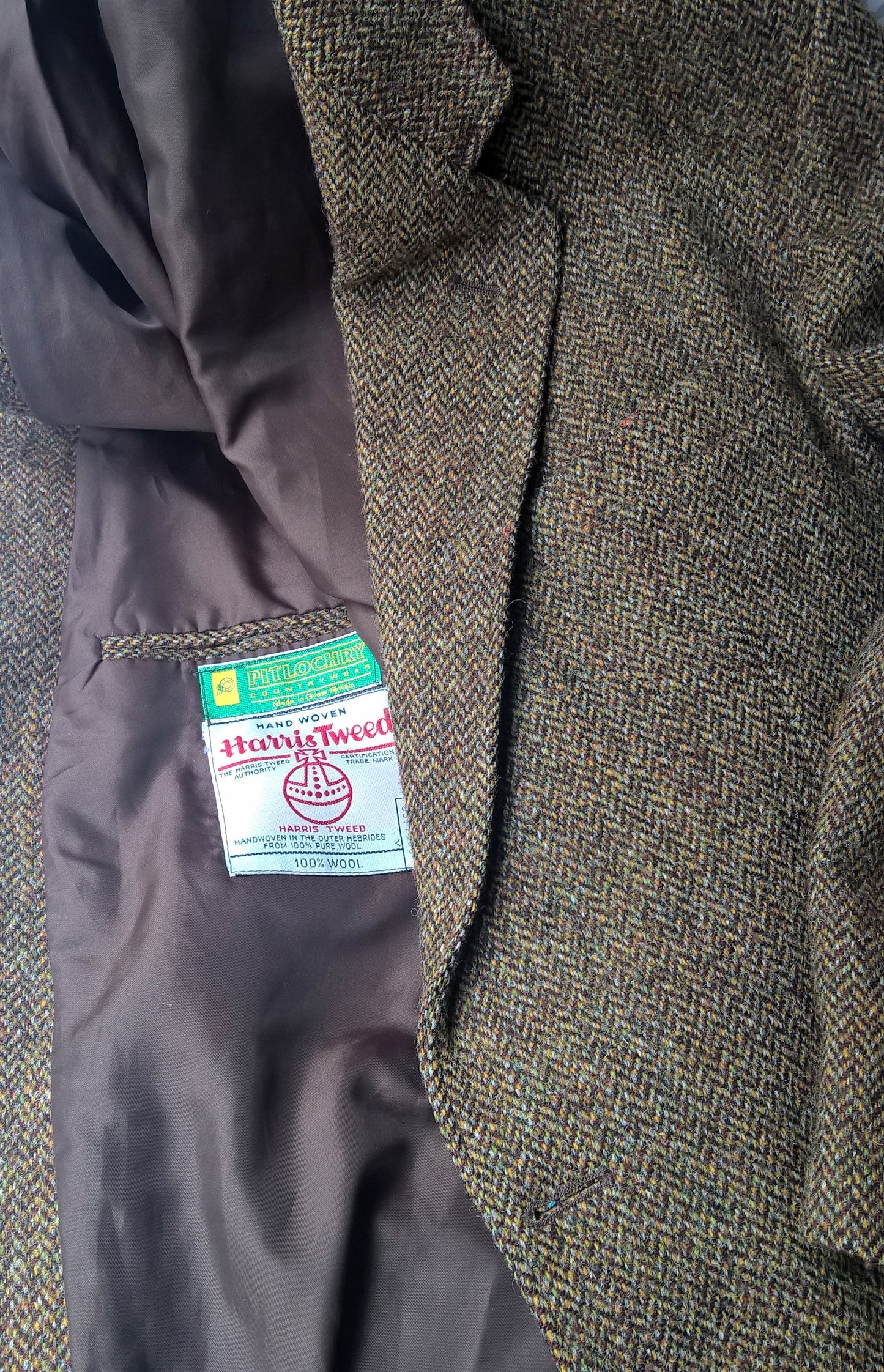 One of the vintage Harris Tweed jackets upcycled to make the smoking cap