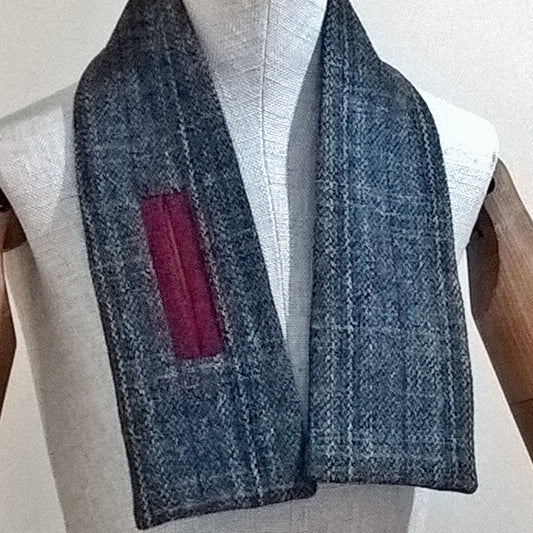 Grey Harris Tweed short scarf cravat