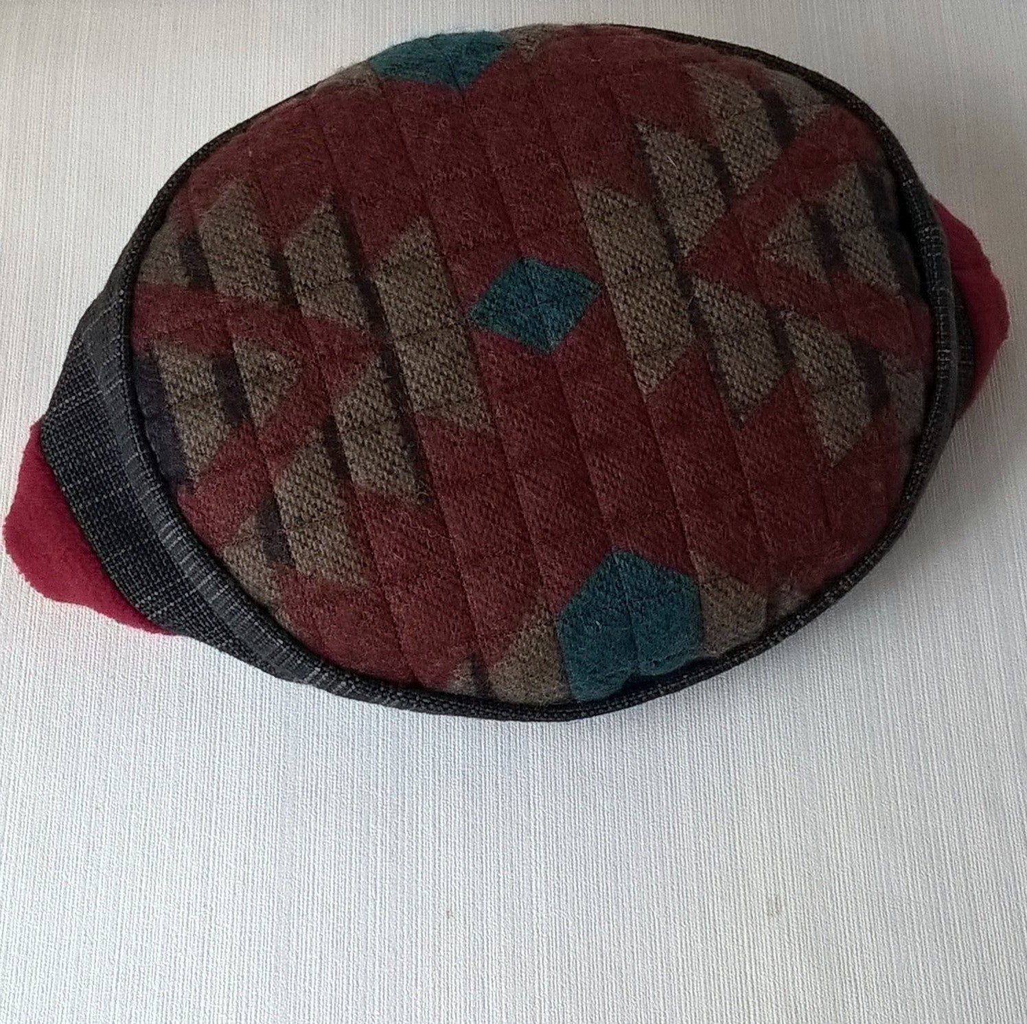 Aztec patterned tip of hat