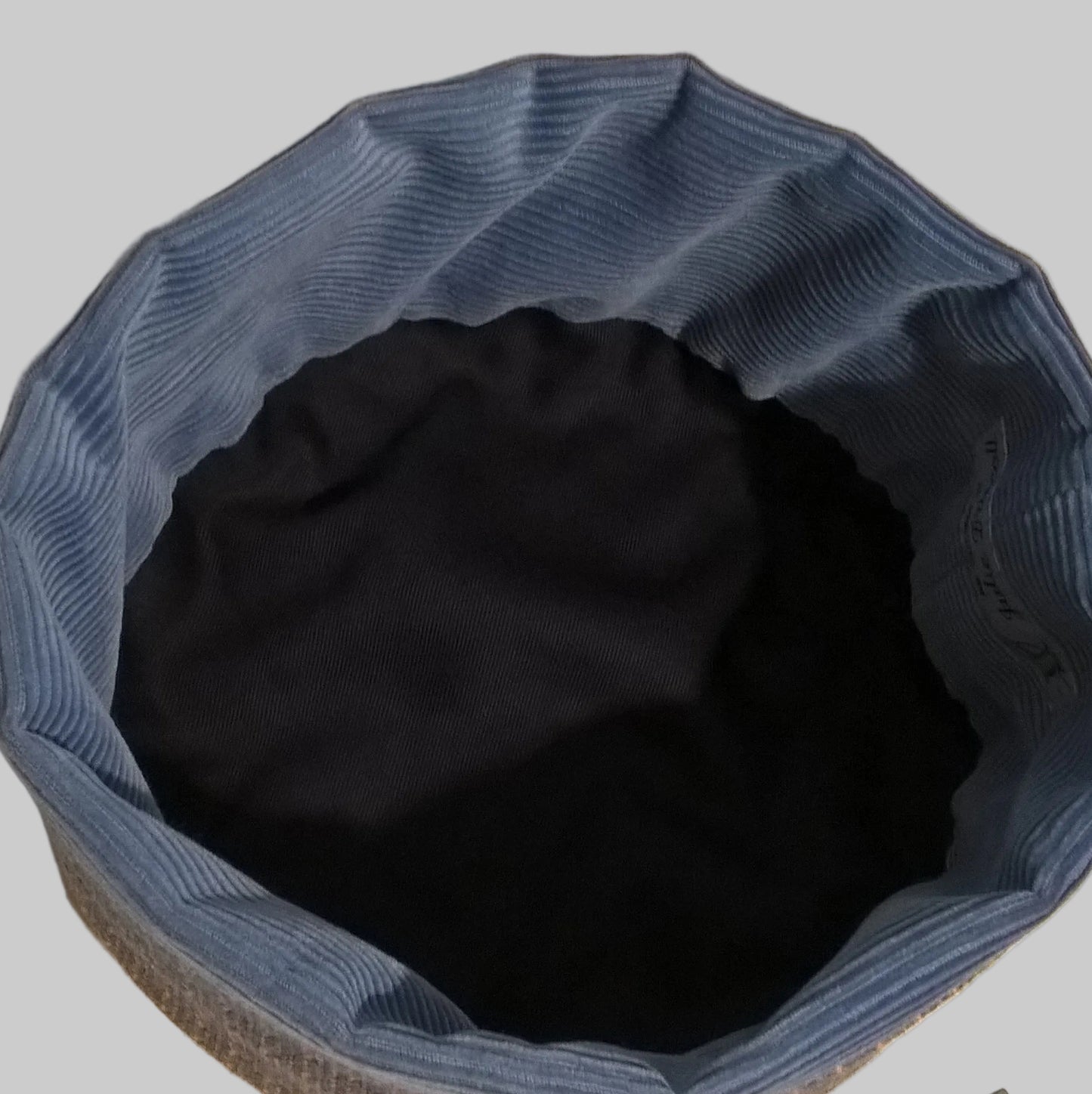 Blue Corduroy Smoking Cap with frosted beading