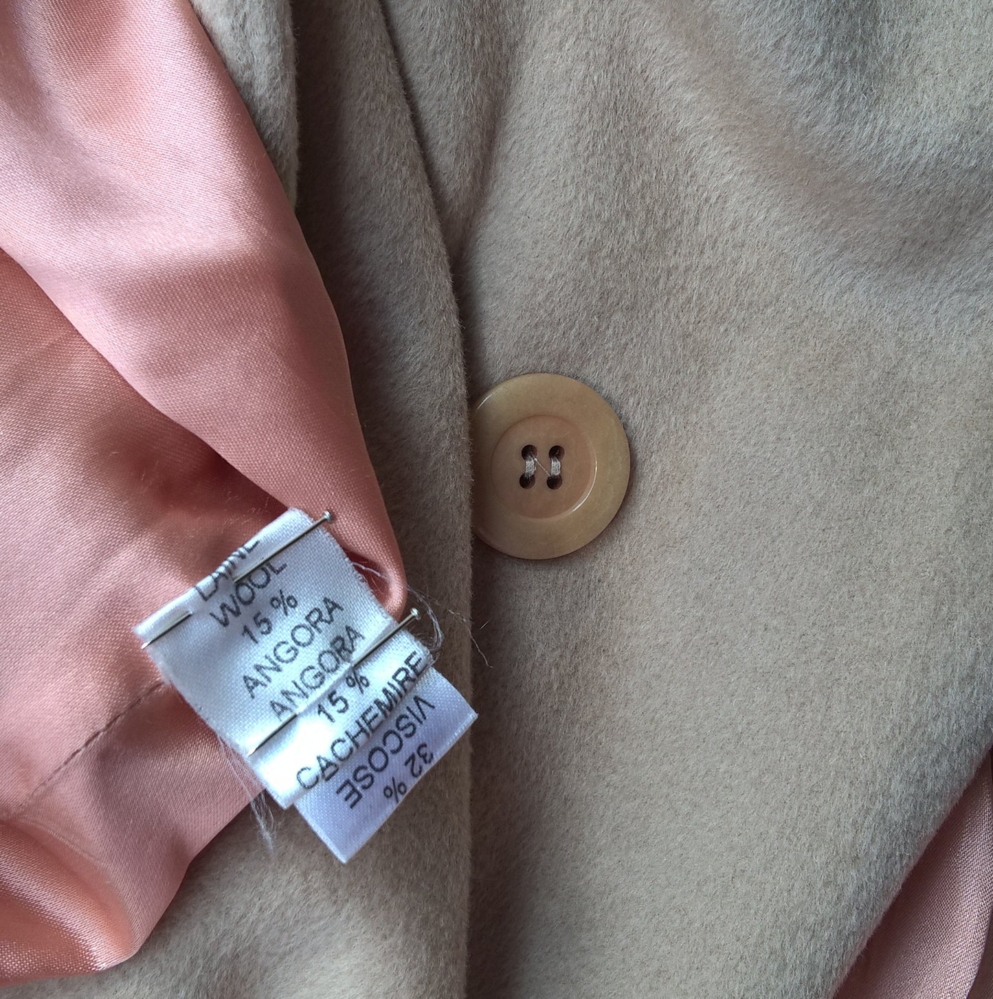 Wool, angora and cashmere coat ready for upcycling