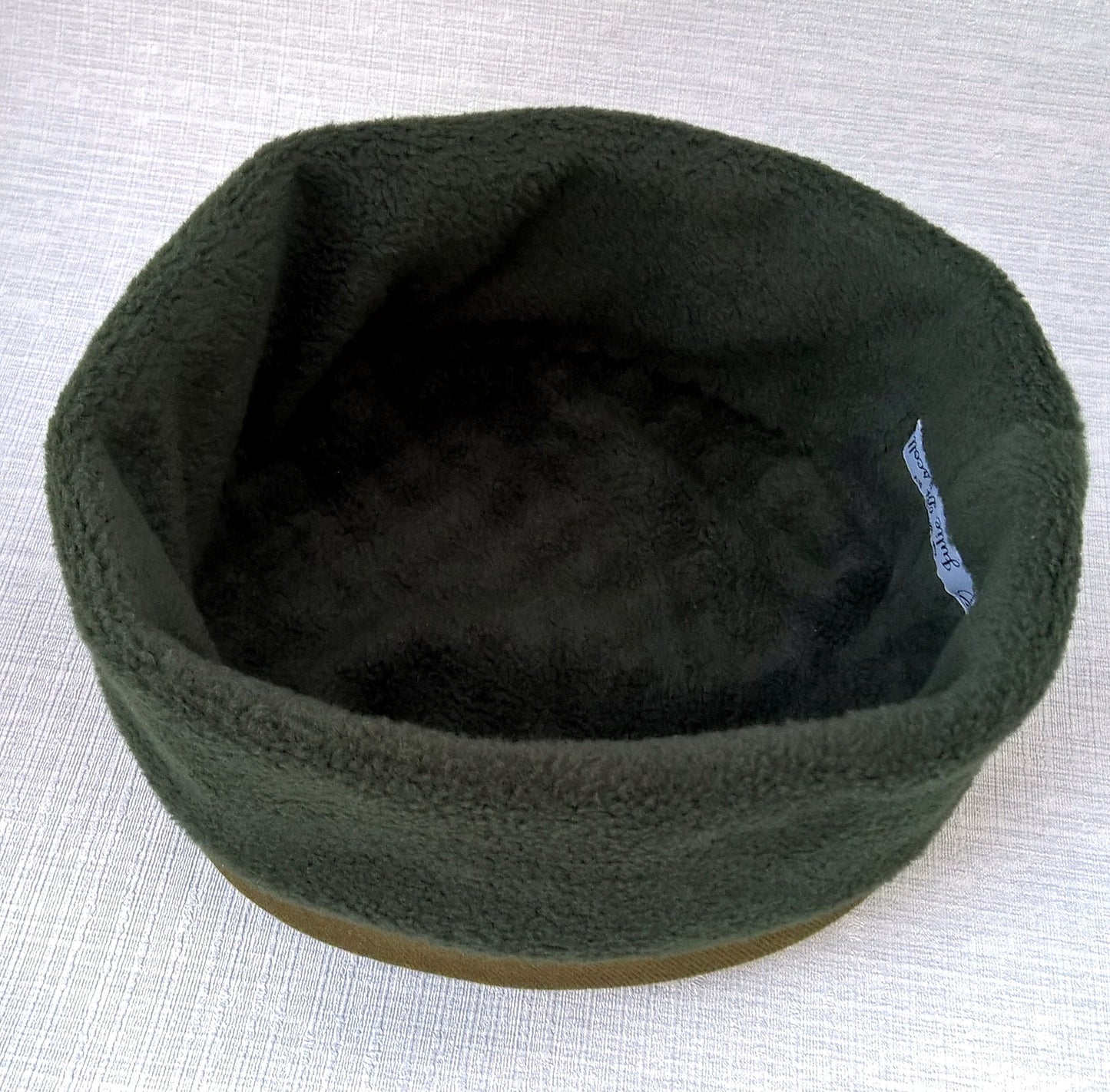 Camouflage Fleece Winter Skullcap, Quilted Green Pillbox Hat