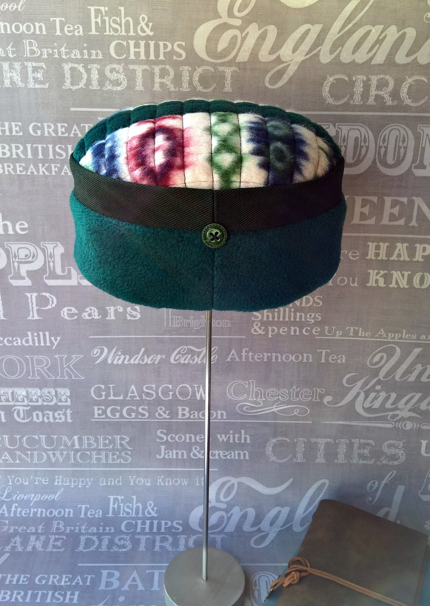 Hippie Pillbox Hat, Mens Tribal Winter Fleece Fez