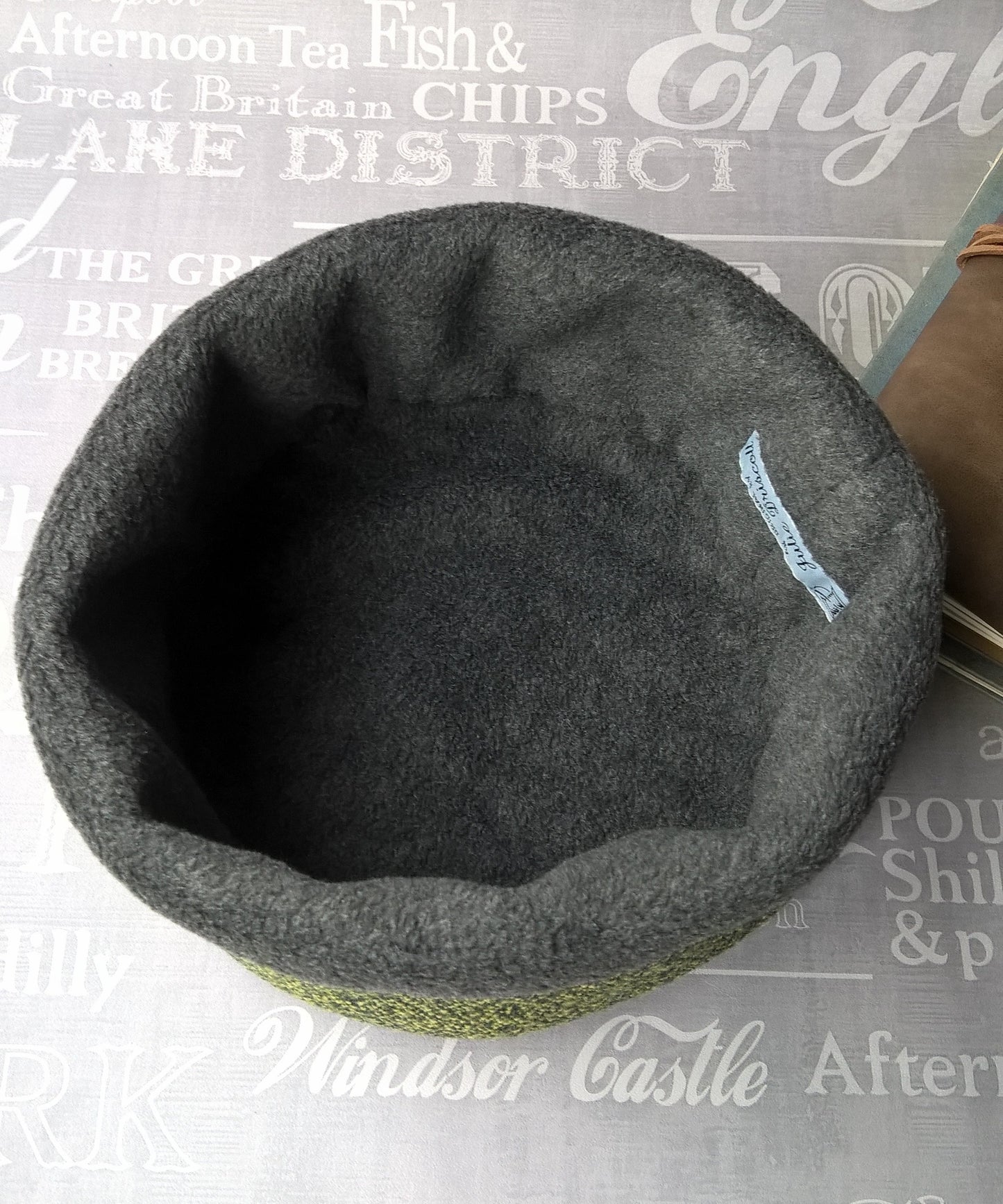 Ethnic fleece pillbox hat, Mens  winter skullcap