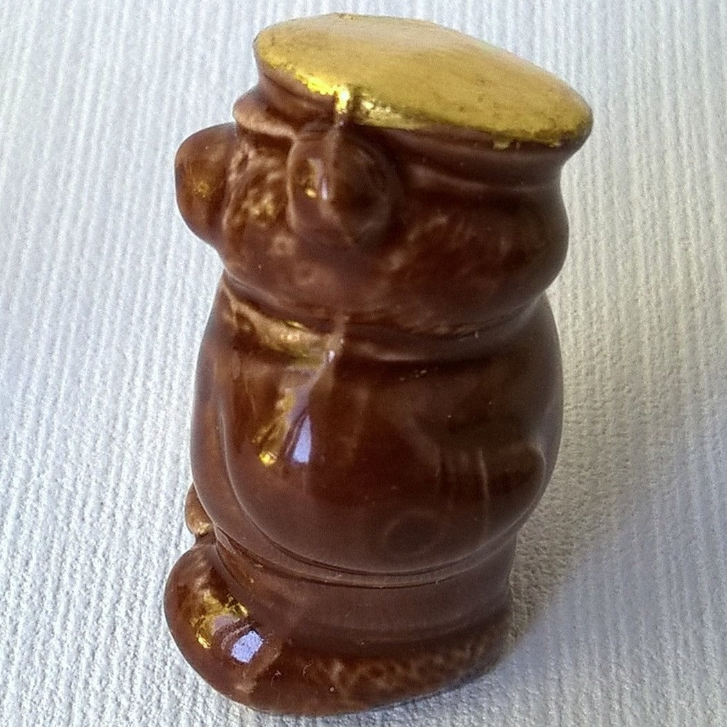 Side view of little ceramic bears