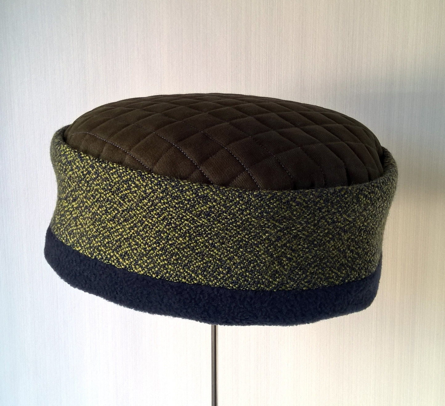 Handmade wool, cotton and fleece unisex hat 